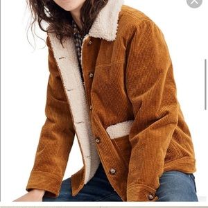 EUC Madewell Sherpa Lined Swing Chore Coat in Golden Brown Sz XS